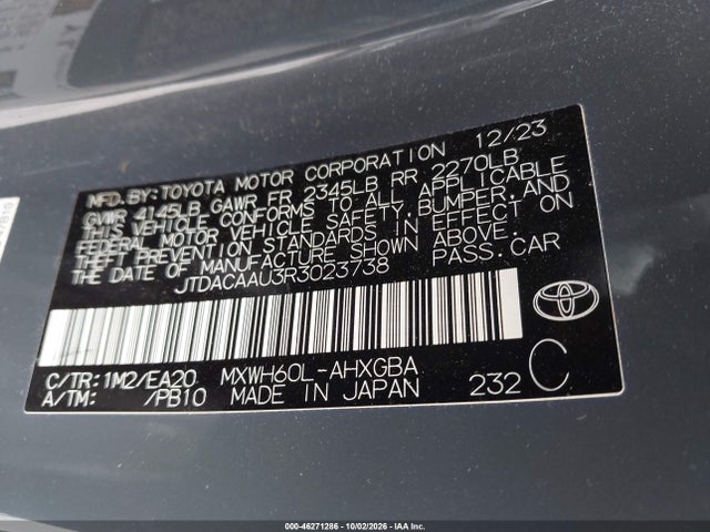 Toyota PRIUS XLE 2024 JTDACAAU3R3023738 Image 9