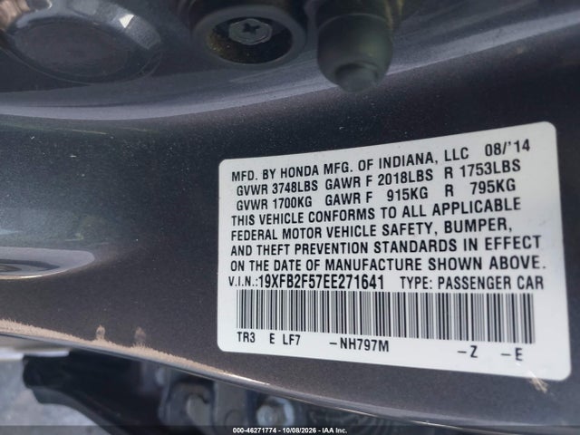19XFB2F57EE271641 Honda Civic Lx