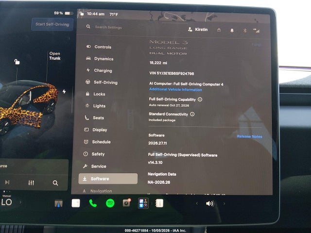 46271884 :رقم المزاد ، 5YJ3E1EB6SF924798 vin ، 2025 Tesla Model 3 Long Range All-wheel Drive مزاد بيع