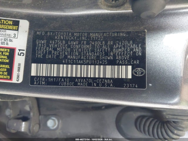 Toyota CAMRY LE 2023 4T1C11AK5PU113425 Image 9