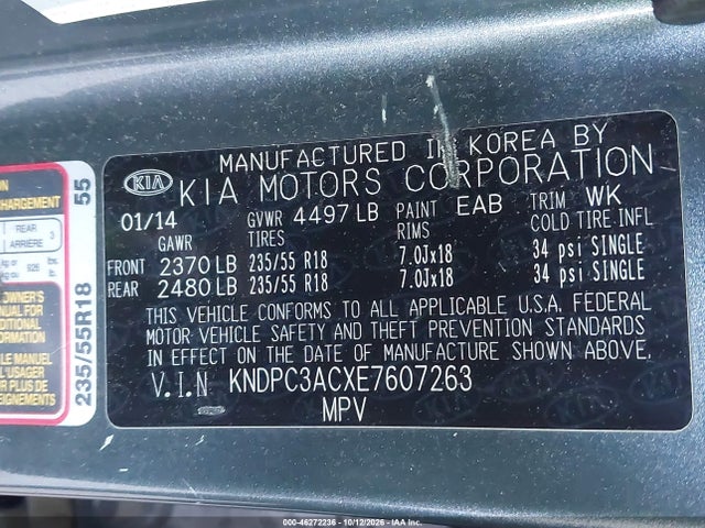 KIA Sportage Ex 2014 KNDPC3ACXE7607263 Image 9