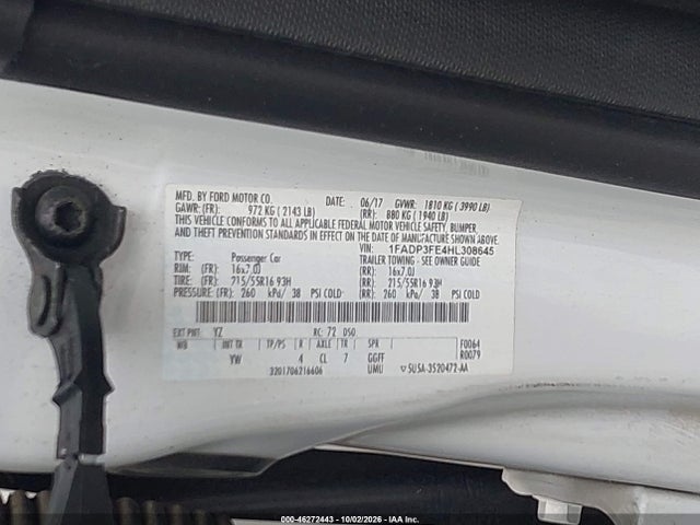 Ford FOCUS SE 2017 1FADP3FE4HL308645 Image 9