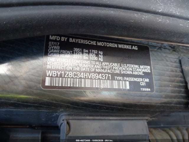 WBY1Z8C34HV894371 BMW I3 94 Ah W/range Extender
