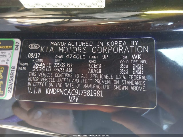 KIA Sportage Ex 2018 KNDPNCAC9J7381981 Image 9