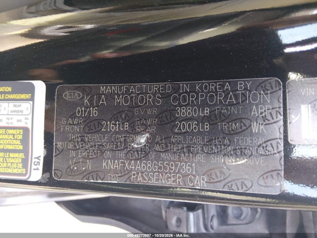 KIA FORTE LX 2016 KNAFX4A68G5597361 Image 9