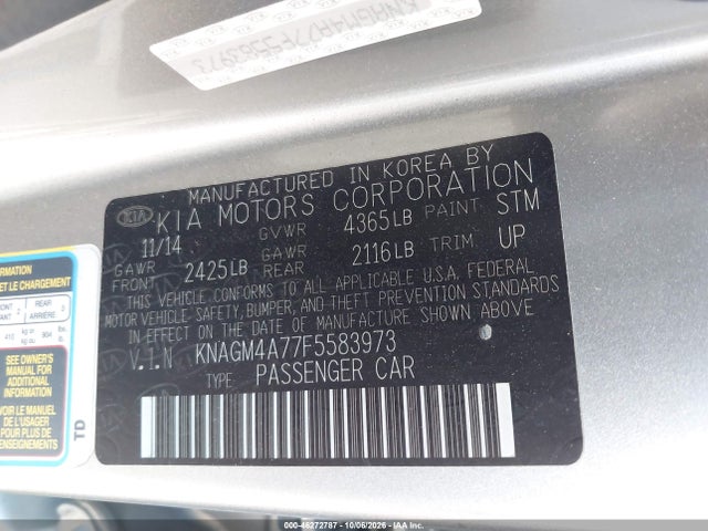 KIA Optima Lx 2015 KNAGM4A77F5583973 Image 9