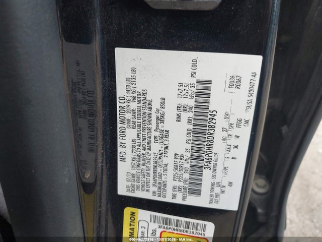 Aukcja sprzedaży 2013 Ford Fusion Se, vin: 3FA6P0HR8DR382945, numer aukcji: 46272916