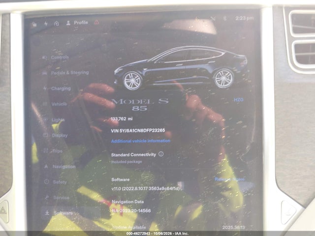 46272943 :رقم المزاد ، 5YJSA1CN8DFP23265 vin ، 2013 Tesla Model S مزاد بيع