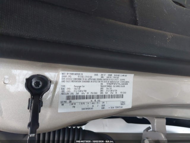 Продаж на аукціоні авто 2017 Ford Focus Se, vin: 1FADP3FE7HL340909, номер лоту: 46273020
