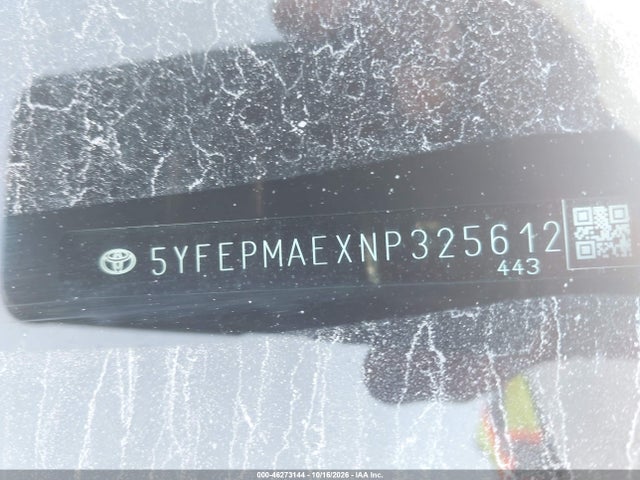 Aukcja sprzedaży 2022 Toyota Corolla Le, vin: 5YFEPMAEXNP325612, numer aukcji: 46273144