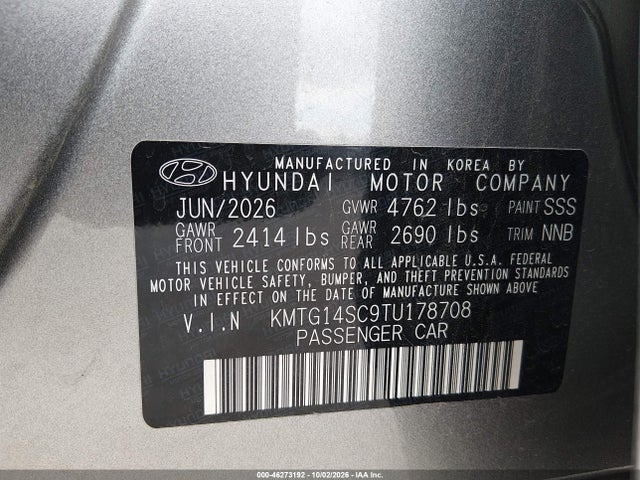 Продаж на аукціоні авто 2026 Genesis G70 2.5t Rwd, vin: KMTG14SC9TU178708, номер лоту: 46273192