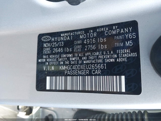 Hyundai Genesis 3.8 2014 KMHGC4DDXEU265661 Image 9