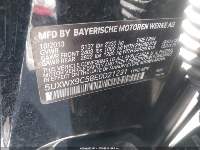 BMW X3 Xdrive28i 2014 5UXWX9C58E0D21231 Image 9