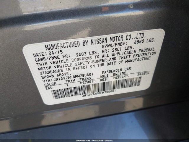 JN1AV7AP8FM790601 Infiniti Q50 Hybrid Premium