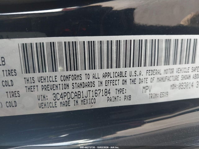 Dodge JOURNEY SE 2018 3C4PDCAB1JT167184 Image 9