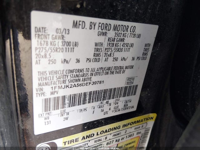 Продаж на аукціоні авто 2013 Ford Expedition El Limited, vin: 1FMJK2A56DEF39781, номер лоту: 46273737
