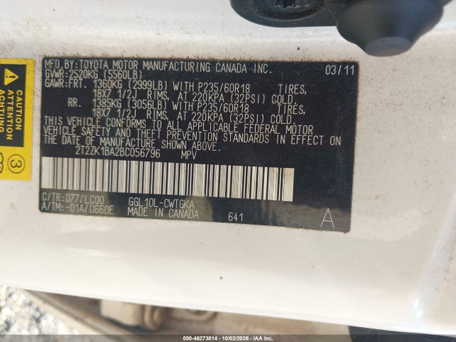 Продаж на аукціоні авто 2011 Lexus Rx 350, vin: 2T2ZK1BA2BC056796, номер лоту: 46273814