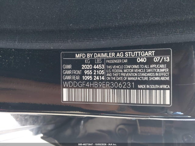 46273847 :رقم المزاد ، WDDGF4HB9ER306231 vin ، 2014 Mercedes-benz C 250 Sport مزاد بيع