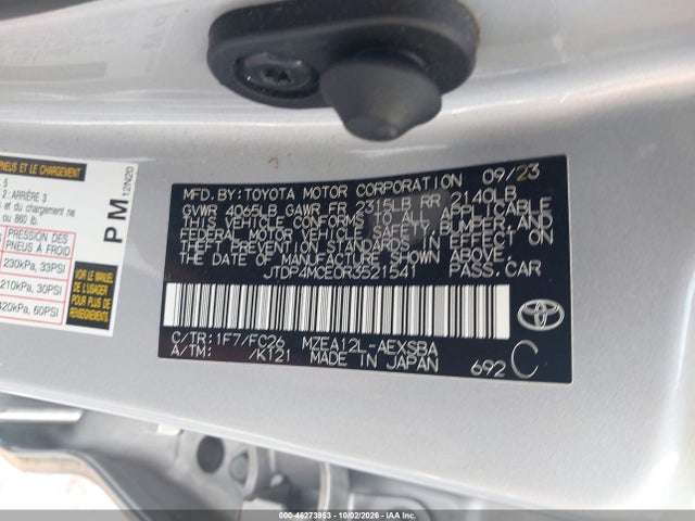 Toyota COROLLA SE 2024 JTDP4MCE0R3521541 Image 9