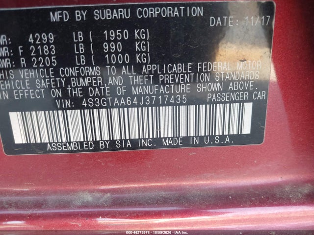 4S3GTAA64J3717435 Subaru Impreza 2.0i