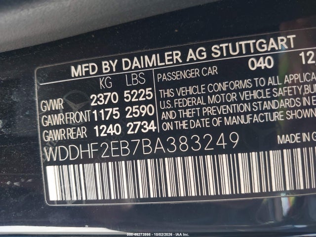 Продажа на аукционе авто 2011 Mercedes-benz E 350 Bluetec, vin: WDDHF2EB7BA383249, номер лота: 46273998