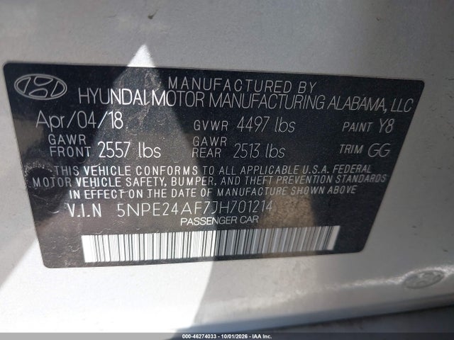 Hyundai SONATA SE 2018 5NPE24AF7JH701214 Image 9
