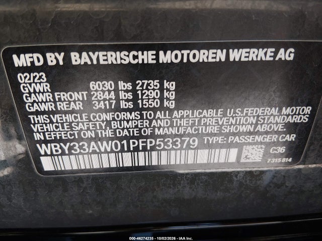 BMW I4 M50 2023 WBY33AW01PFP53379 Image 9