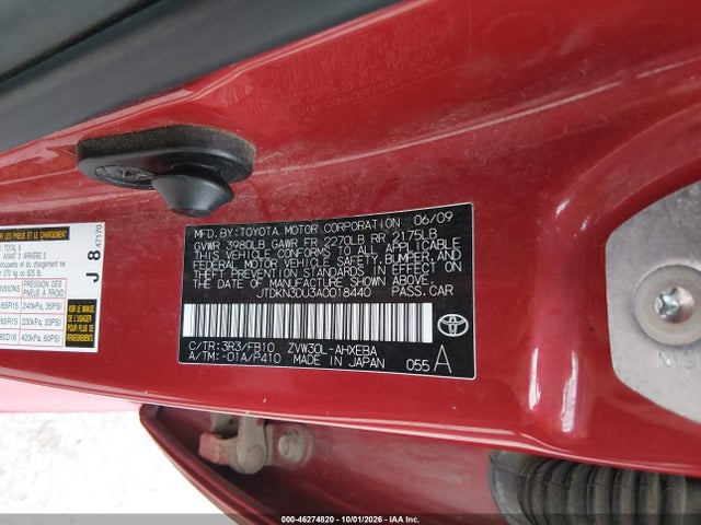 Продаж на аукціоні авто 2010 Toyota Prius Ii, vin: JTDKN3DU3A0018440, номер лоту: 46274820