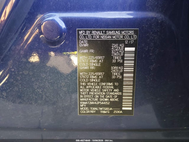 Продаж на аукціоні авто 2018 Nissan Rogue S/sv, vin: KNMAT2MV4JP544152, номер лоту: 46274849