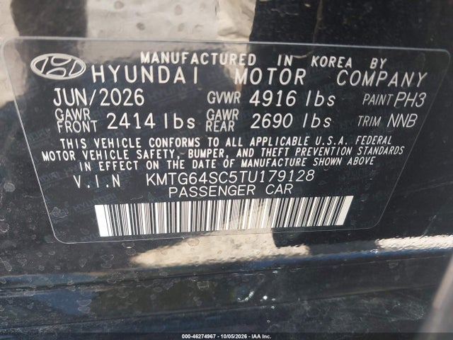 Продаж на аукціоні авто 2026 Genesis G70 2.5t Awd, vin: KMTG64SC5TU179128, номер лоту: 46274967