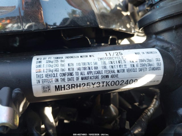 Yamaha Yfz320 Ac 2026 MH3RH25Y3TK002409 Image 10