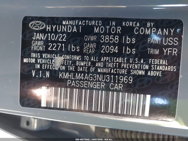 Hyundai ELANTRA SEL 2022 KMHLM4AG3NU311969 Image 9
