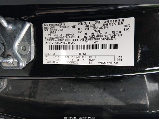 Ford ESCAPE SE 2014 1FMCU0GX1EUE50501 Image 9