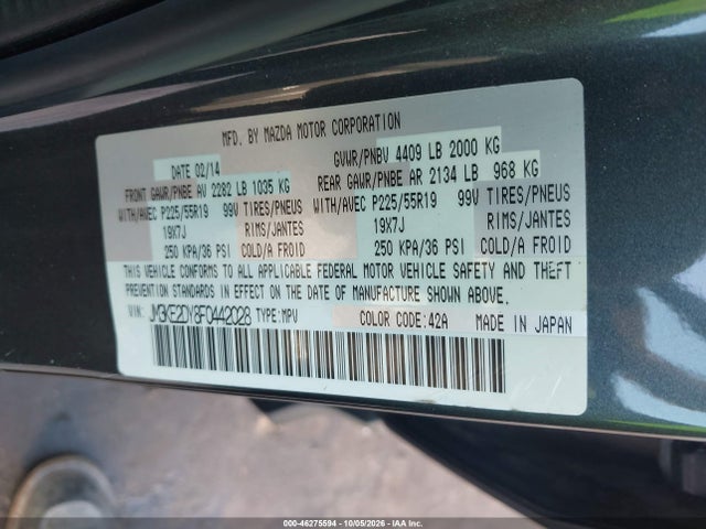 JM3KE2DY8F0442028 Mazda Cx-5 Grand Touring