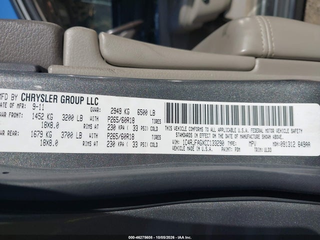 Aukcja sprzedaży 2012 Jeep Grand Cherokee Laredo, vin: 1C4RJFAGXCC133290, numer aukcji: 46275608