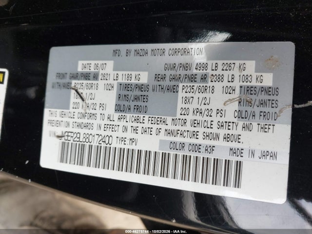Продаж на аукціоні авто 2008 Mazda Cx-7 Grand Touring, vin: JM3ER29L880172400, номер лоту: 46275744