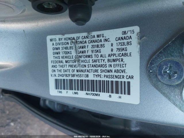 2HGFB2F58FH551138 Honda Civic Lx