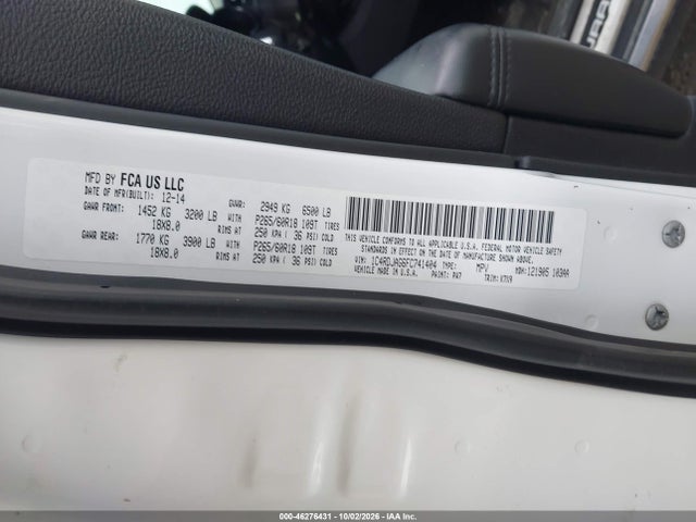Aukcja sprzedaży 2015 Dodge Durango Sxt, vin: 1C4RDJAG6FC741404, numer aukcji: 46276431