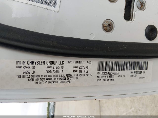 46276490 :رقم المزاد ، 2C3CDYAG8DH736959 vin ، 2013 Dodge Challenger Sxt مزاد بيع