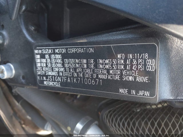 Suzuki GSX-R600 2019 JS1GN7FA1K7100671 Image 10