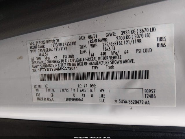 1FTYE1Y84MKA72611 Ford Transit-150