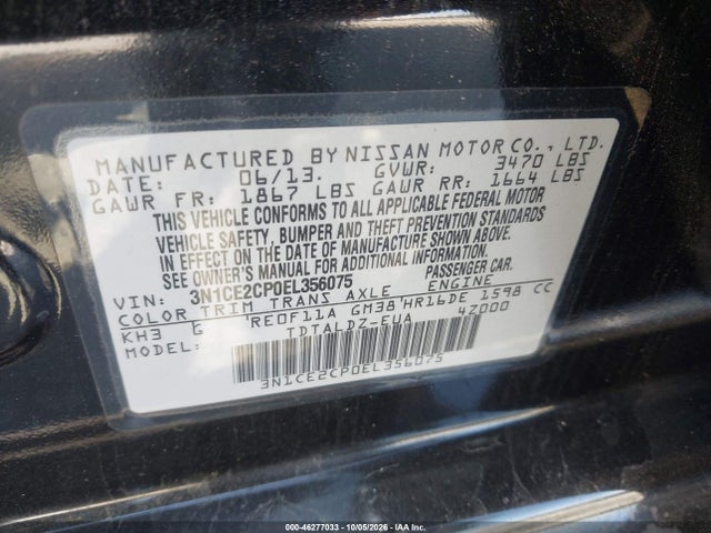 Nissan Versa Note Sv 2014 3N1CE2CP0EL356075 Image 9