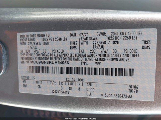 Ford Escape Active 2024 1FMCU9GN8RUA54056 Image 9