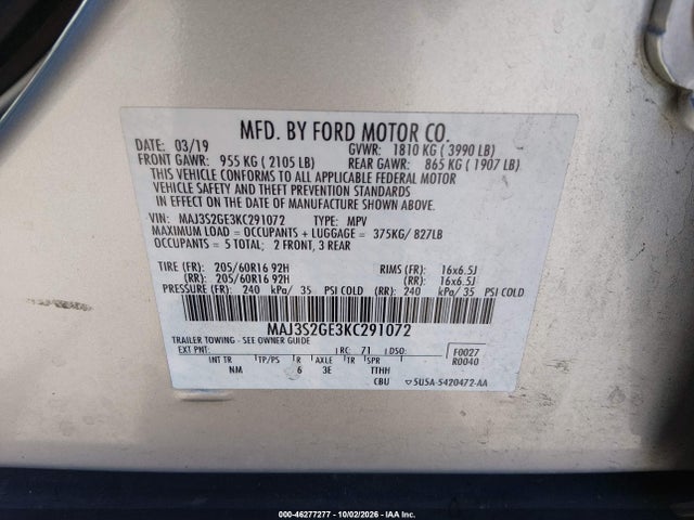 Ford Ecosport Se 2019 MAJ3S2GE3KC291072 Image 9