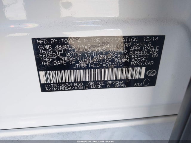 Lexus GS 350 2015 JTHBE1BL6FA007415 Image 9