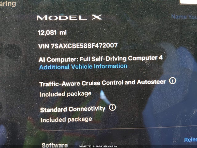 7SAXCBE58SF472007 Tesla Model X Long Range