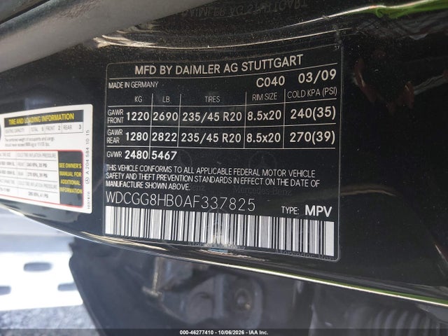 2010 Mercedes-benz Glk 350 4matic მანქანა იყიდება აუქციონზე, vin: WDCGG8HB0AF337825, აუქციონის ნომერი: 46277410