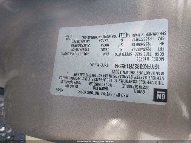Aukcja sprzedaży 2007 Cadillac Escalade Standard, vin: 1GYFK63827R195544, numer aukcji: 46277437