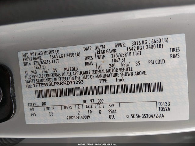Ford F-150 Xlt 2024 1FTEW3LP8RKD71293 Image 9