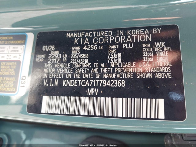 Продаж на аукціоні авто 2026 Kia Seltos Sx, vin: KNDETCA71T7942368, номер лоту: 46277887